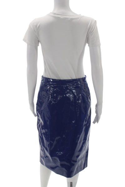 Marc By Marc Jacobs Womens Straight Pencil Skirt Blue Button Size 8
