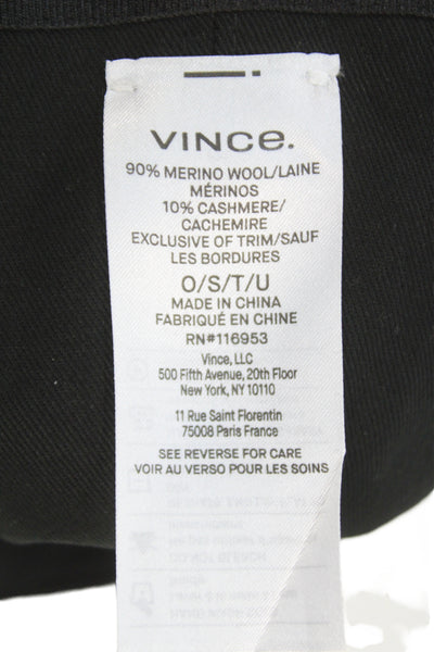 Vince Womens Suede Classic Baseball Cap Black 6x7 in.