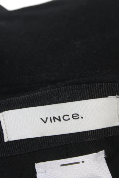 Vince Womens Suede Classic Baseball Cap Black 6x7 in.