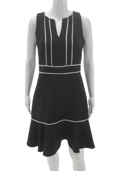 Kate Spade New York Women Fit & Flare Dress Black V-Neck Sleeveless Size 4