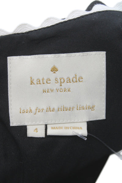 Kate Spade New York Women Fit & Flare Dress Black V-Neck Sleeveless Size 4