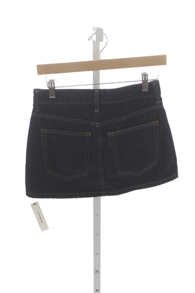 Reformation Womens Mini Skirt Blue Cotton Button Size 23