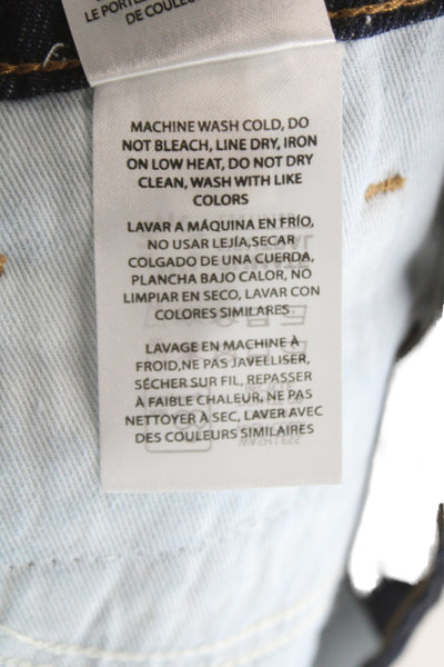 Reformation Womens Mini Skirt Blue Cotton Button Size 23