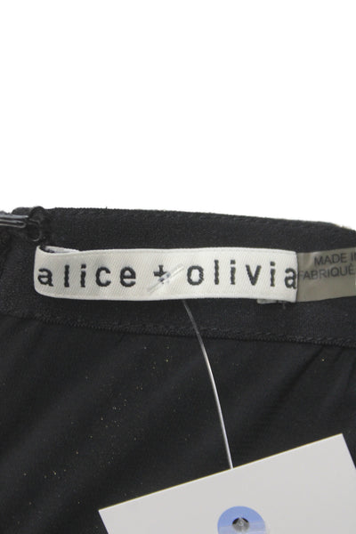 Alice + Olivia Women Black Animal Print Mini Skirt Zip Size 10