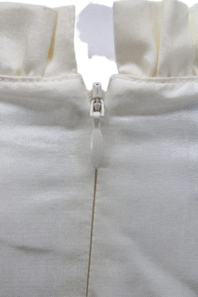 Baum Und Pferdgarten Womens Ivory Silk High Neck 3/4 Sleeve Blouse Size 40