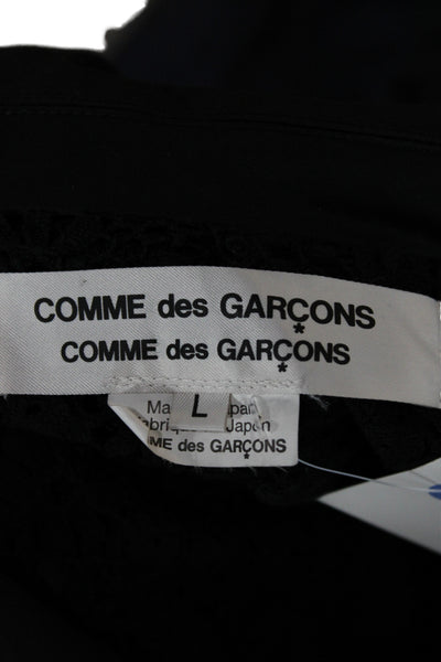 Comme Des Garcons Womens Black Basic Jacket Button Cotton Minimalist Size L