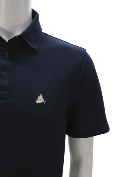 G/Fore Mens Short Sleeve Collared Knit Polo Shirt Navy Blue Size Medium