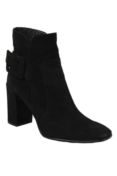 Roger Vivier Womens Suede Buckle Side Ankle Boots Black Size 36 6