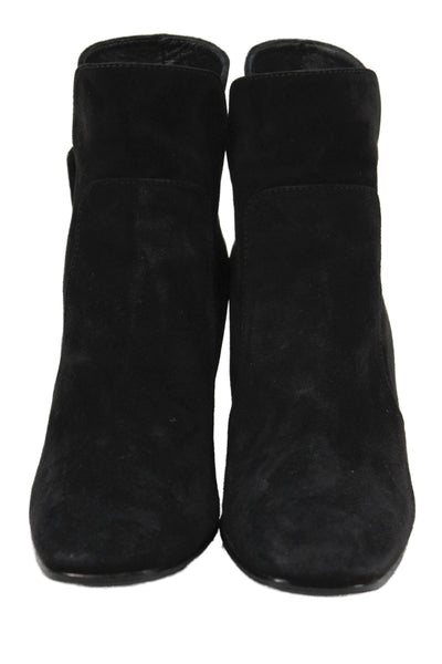 Roger Vivier Womens Suede Buckle Side Ankle Boots Black Size 36 6