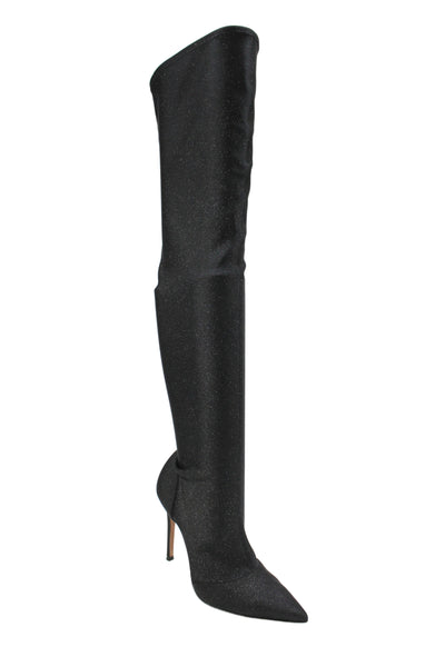 Gianvito Rossi Womens Pointed Toe Over The Knee Boots Black Size 37.5 7.5