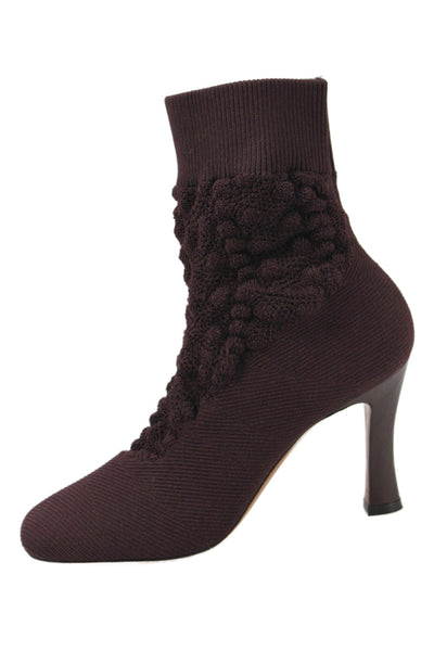 Celine Womens Pull On Sock Ankle Boots Grapefruit Purple Size 36 6