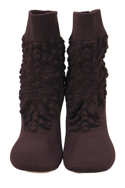 Celine Womens Pull On Sock Ankle Boots Grapefruit Purple Size 36 6