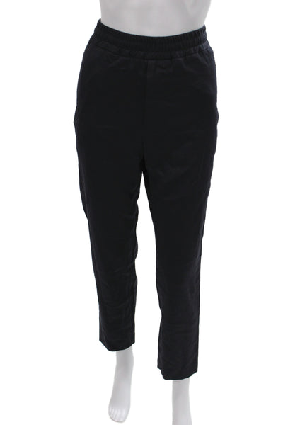 Stella McCartney Women Black 100% Wool Jogger Pants Pull On Size 50