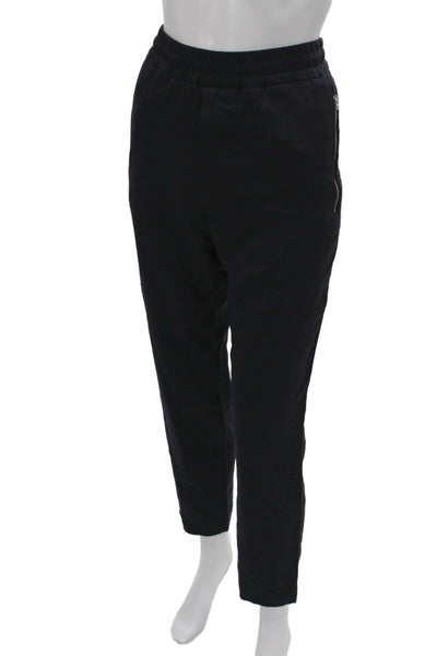 Stella McCartney Women Black 100% Wool Jogger Pants Pull On Size 50