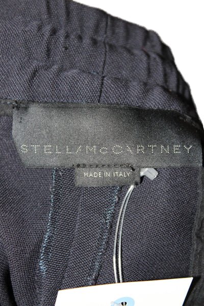 Stella McCartney Women Black 100% Wool Jogger Pants Pull On Size 50