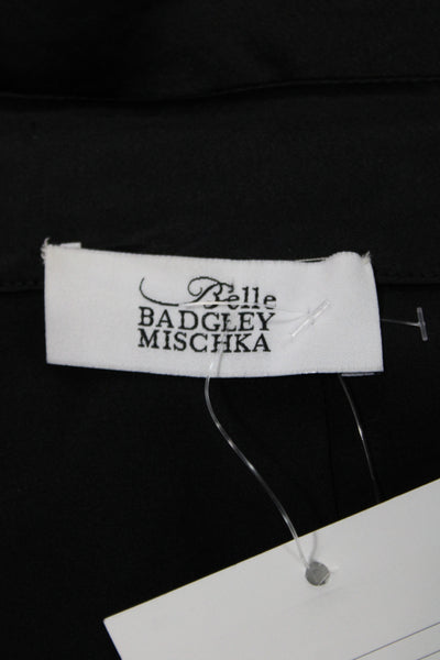 Belle Badgley Mischka Womens Wrap Skirt Black Knee Length Zip Size 4