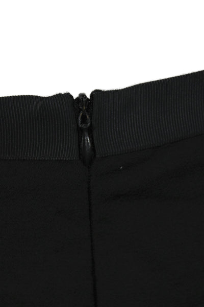Badgley Mischka Women Straight Pencil Mini Silk Black Zip Skirt Size 4
