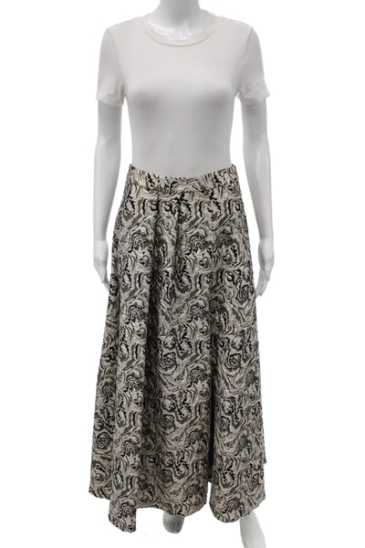 Belle Badgley Mischka Women Elegant Black Geometric Maxi Skirt Size 4
