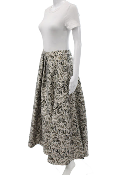 Belle Badgley Mischka Women Elegant Black Geometric Maxi Skirt Size 4