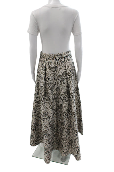 Belle Badgley Mischka Women Elegant Black Geometric Maxi Skirt Size 4