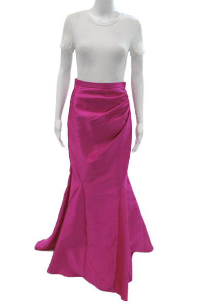 Belle Badgley Mischka Womens Pink Trumpet Skirt Long Zip Size 2