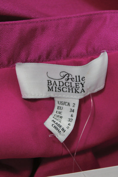 Belle Badgley Mischka Womens Pink Trumpet Skirt Long Zip Size 2