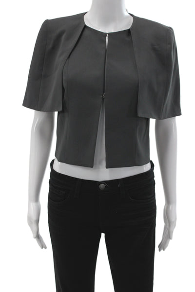 Belle Badgley Mischka Women Kimono Jacket Black Short Sleeve Round Neck Size 4