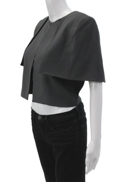 Belle Badgley Mischka Women Kimono Jacket Black Short Sleeve Round Neck Size 4