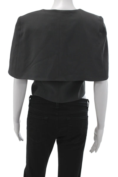 Belle Badgley Mischka Women Kimono Jacket Black Short Sleeve Round Neck Size 4