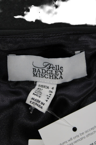Belle Badgley Mischka Women Kimono Jacket Black Short Sleeve Round Neck Size 4