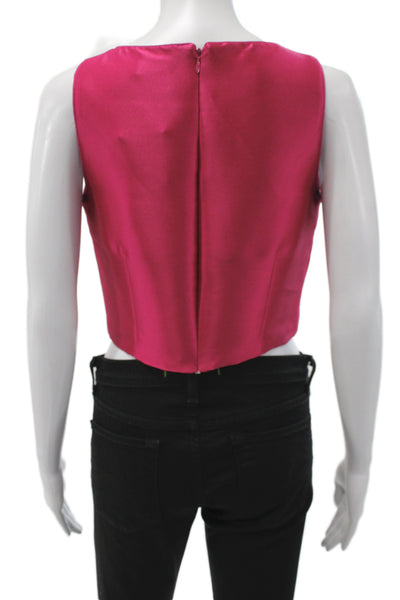 Belle Badgley Mischka Women Cropped Tank Pink Sleeveless Round Neck Size 4