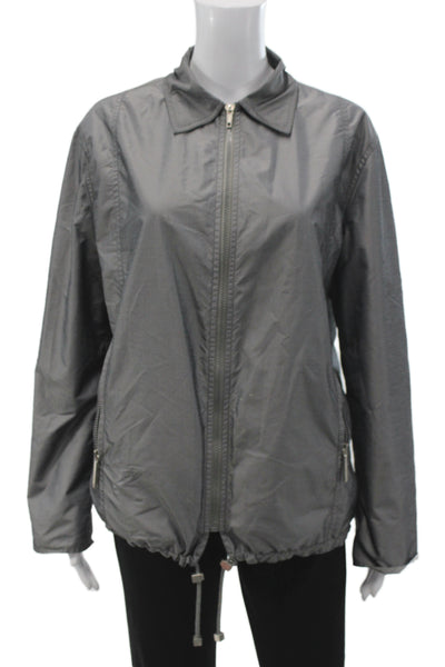 Fendi Women Windbreaker Gray Zip Long Sleeve Size S