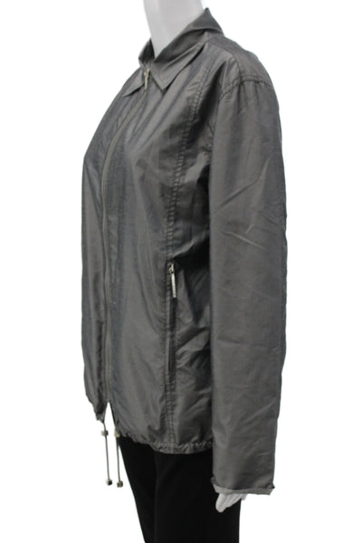 Fendi Women Windbreaker Gray Zip Long Sleeve Size S