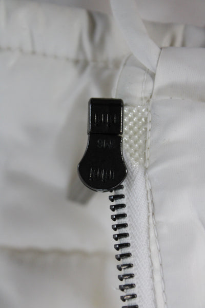 Chanel Womens Quilted White Vest Zip 60% Polyurethane Sleeveless Size 40
