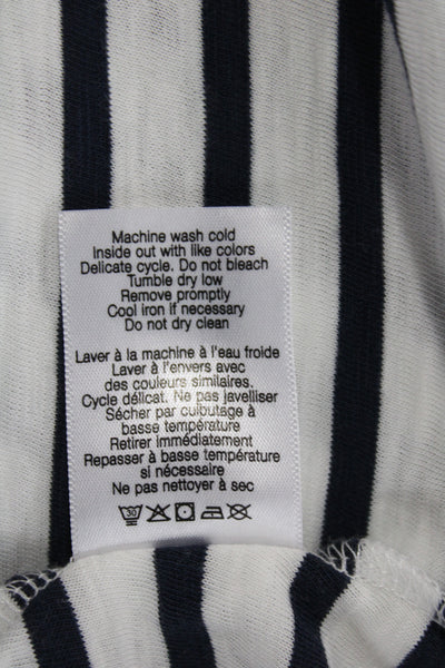Veronica Beard Women Black Striped Pima Cotton Crew Neck Sleeveless Tee Size XS
