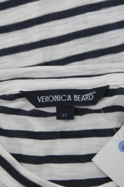 Veronica Beard Women Black Striped Pima Cotton Crew Neck Sleeveless Tee Size XS
