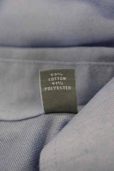 Michael Kors Mens Collar Slim Fit Long Sleeve Button Down Shirt Blue Size S