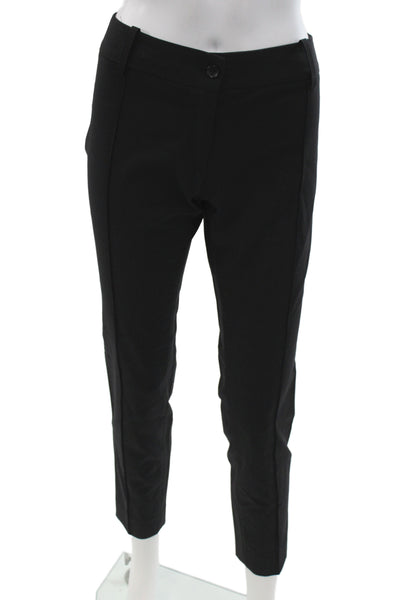 Nili Lotan Womens Ankle Pants Black Cotton Button Inseam 29 Size 4