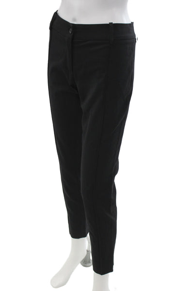 Nili Lotan Womens Ankle Pants Black Cotton Button Inseam 29 Size 4