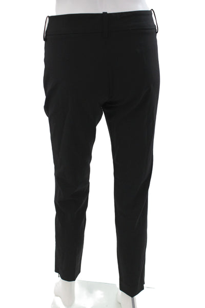 Nili Lotan Womens Ankle Pants Black Cotton Button Inseam 29 Size 4