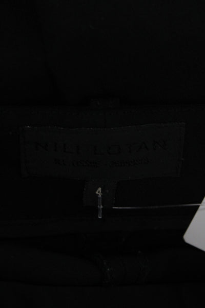Nili Lotan Womens Ankle Pants Black Cotton Button Inseam 29 Size 4