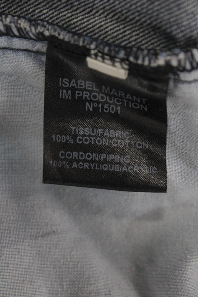 Isabel Marant Etoile Women Straight Jeans Distressed High Rise Blue Size 36