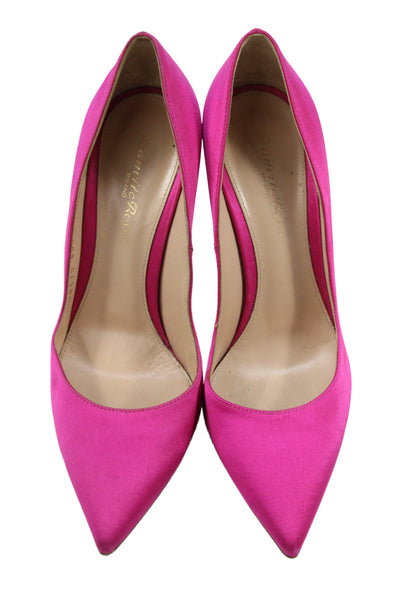Gianvito Rossi Womens Pointed Toe High Heels Pumps Shoes Hot Pink Size 8