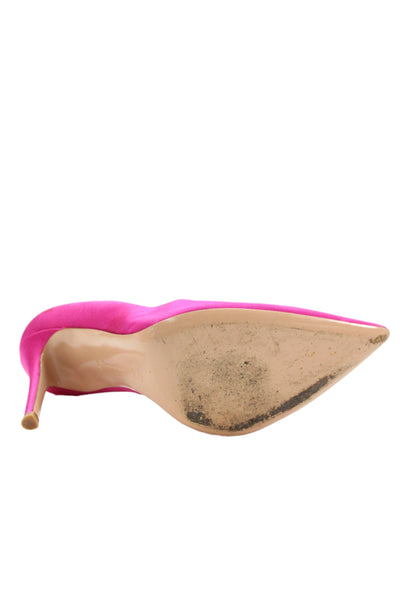 Gianvito Rossi Womens Pointed Toe High Heels Pumps Shoes Hot Pink Size 8