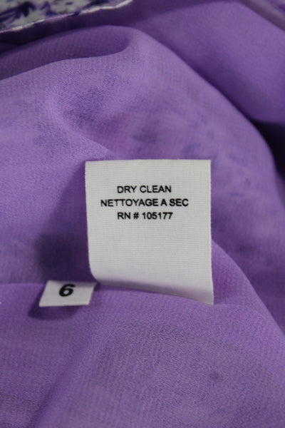 Ulla Johnson Women Tunic Blouse Purple One Shoulder Long Sleeve Cotton Size 6