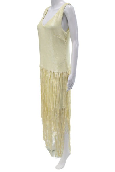 Jewel Badgley Mischka Women Ivory Sleeveless Scoop Neck Shift Dress Zip Size 10