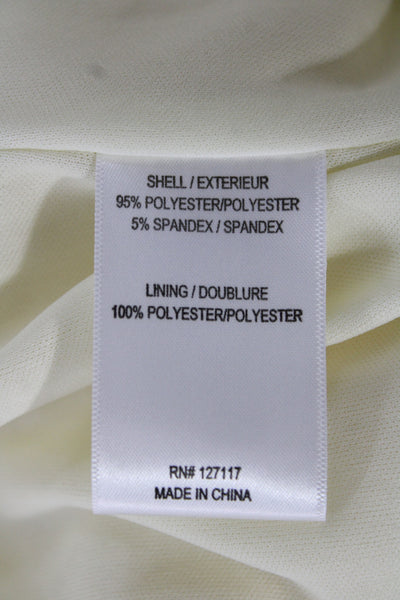 Jewel Badgley Mischka Women Ivory V-Neck Sleeveless Shift Dress Size 6