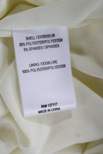 Jewel Badgley Mischka Women Sheath Dress Ivory V-Neck Long Zip Size 2