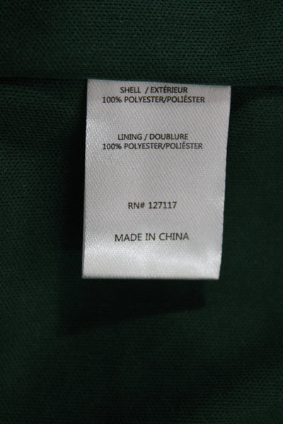 Jewel Badgley Mischka Womens Shift Dress Green High Neck Button Beaded Size 4
