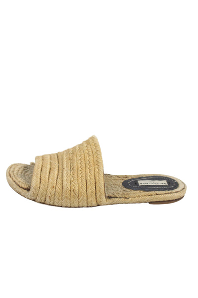 Balenciaga Woman's Open Toe Roped Sole Rafia Slide Sandals Size 6